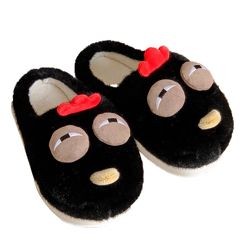 Wholesale Funny Chicken Winter Plush Warmth Stepping on Shit with Plush Winter Slippers